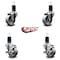 Service Caster 3'' Semi Steel Wheel Swivel 1-5/8'' Expanding Stem Caster Set 2 Brakes, 4PK SCC-EX20S314-SSS-2-TLB-2-158 - alternate 3